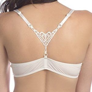 Sexy, White Comfortable & Adjustable, Front-Closure Crochet Racerback Padded Bra